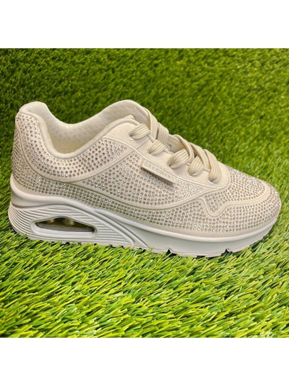 Skechers Uno Disco Rave Womens Size 5 Taupe Athletic Lifestyle Shoes Sneakers